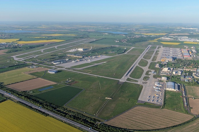 Leipzig Halle Airport aerial view 2018