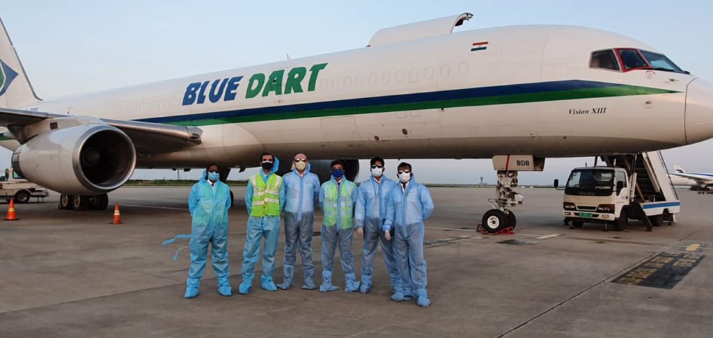 Blue Dart aircraft flying international stand strong with the nation in the war against the second wave of the COVID-19 pandemic