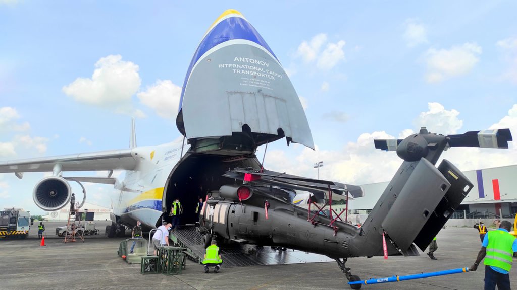 Antonov Airlines Transports Five Black Hawk Helicopters from Poland to the Philippines on a single Charter