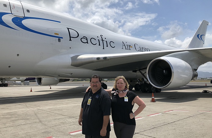 Pacific Air Cargo's Thomas Ingram and Tanja Janfruechte.