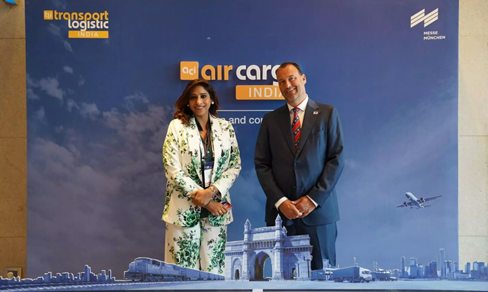 Reena Clement, Country Head, Aerosail Services, and Maurice van Terheijden, Director EMEA, ACL Airshop at Air Cargo India 2024