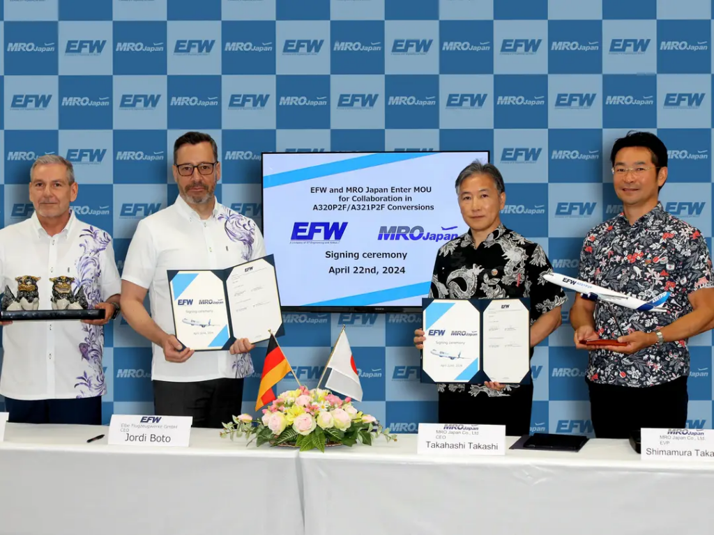 EFW and MRO Japan enter MOU for collaboration in A320P2F/A321P2F conversions