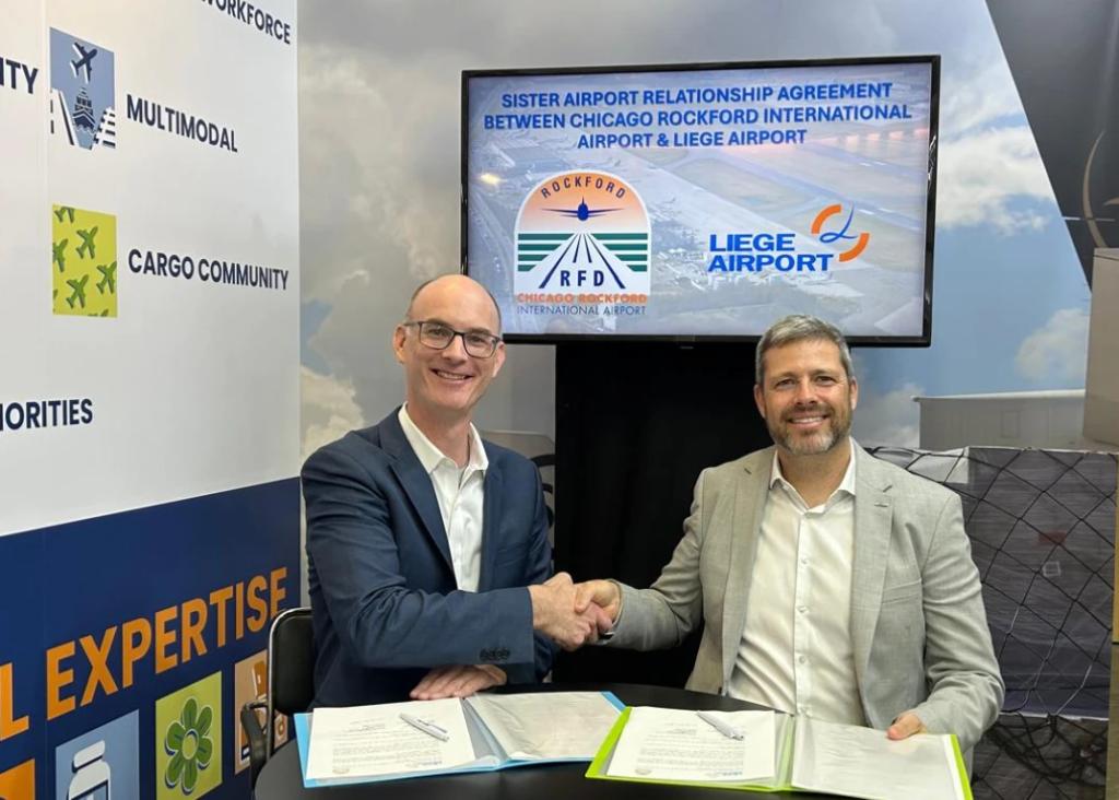 Liege Airport and Chicago Rockford International Airport Forge Sister Airport Partnership to Strengthen Transatlantic Cargo Connectivity