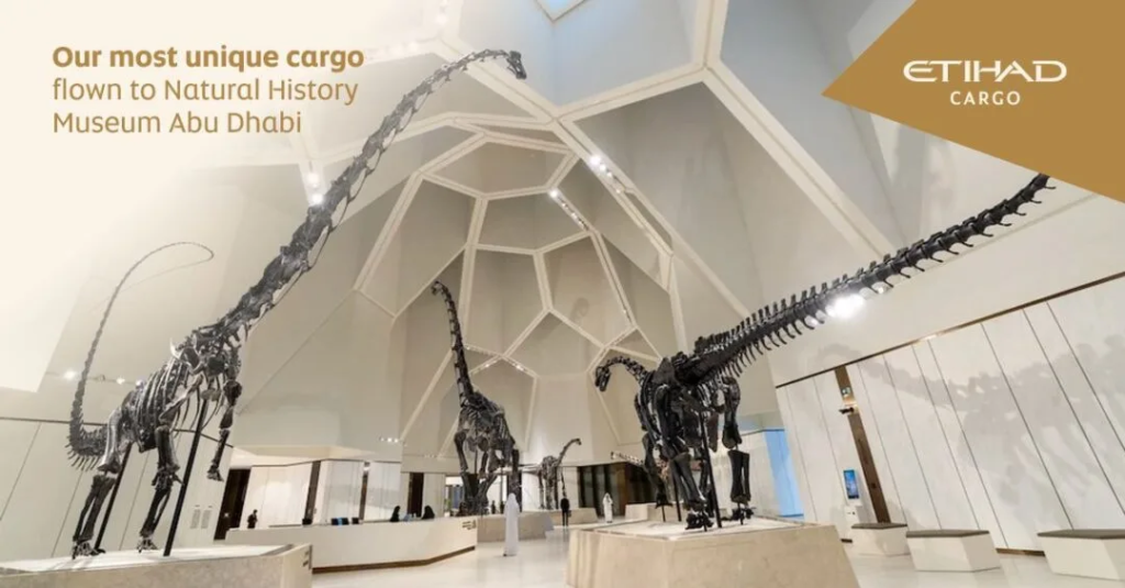 Etihad Cargo Transports Dinosaur Fossils for the Natural History Museum in Abu Dhabi