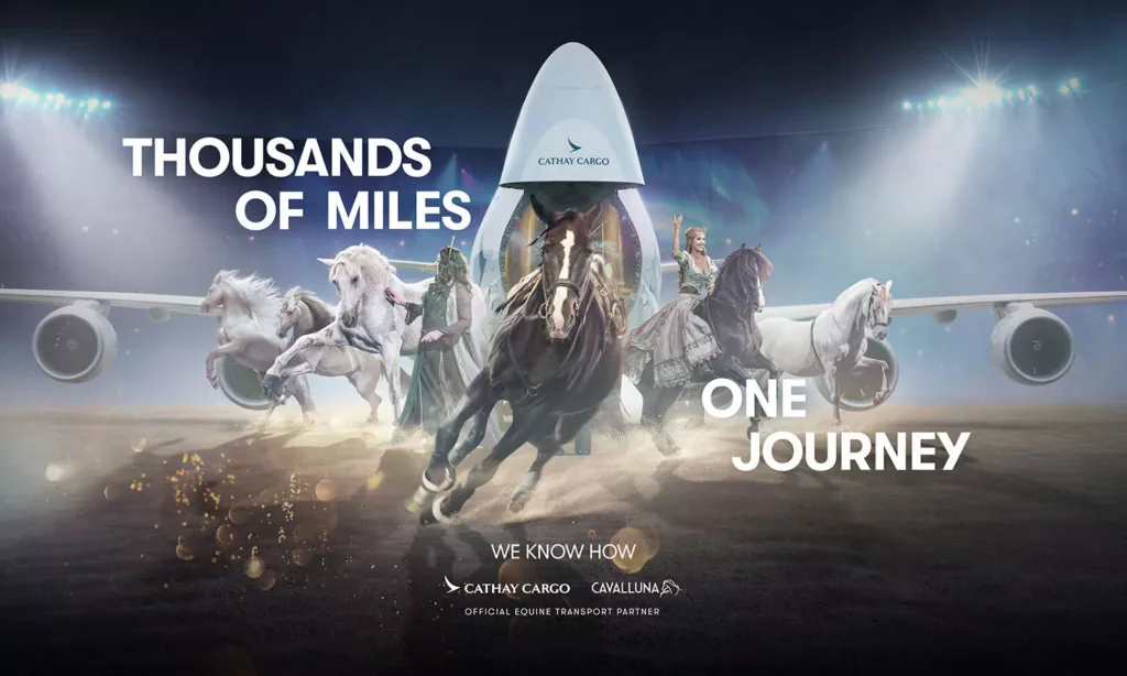 Cathay Cargo flies CAVALLUNA’s equine cast to its first stage outside Europe