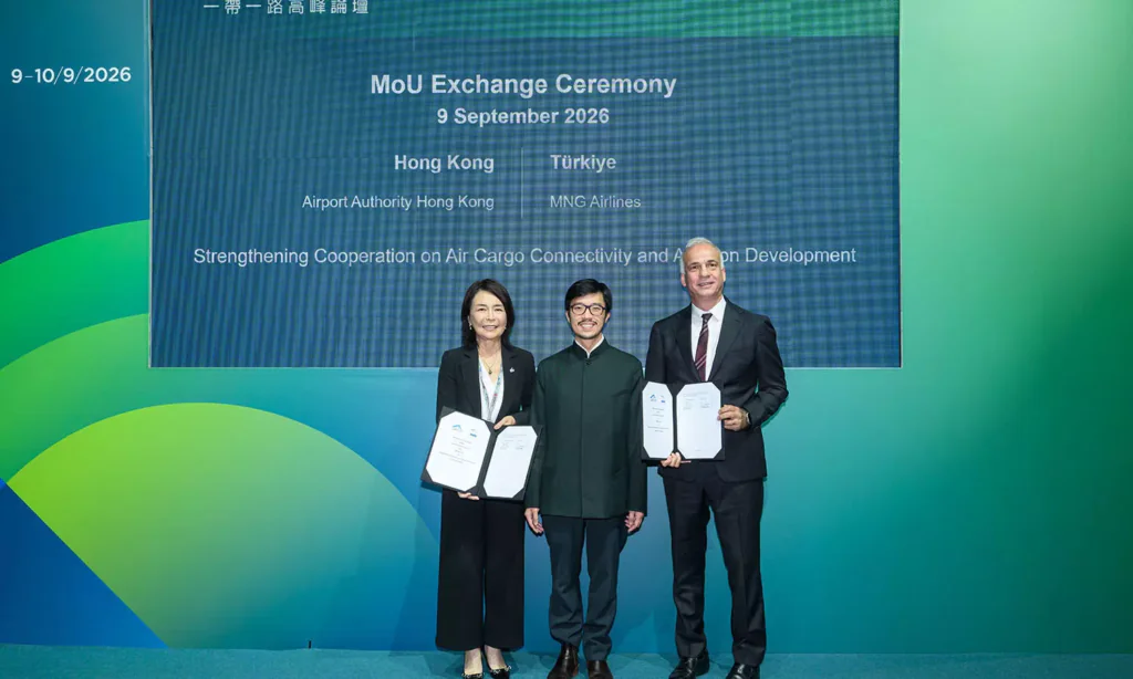 HKIA Deepens Belt and Road Cargo Links with MNG Airlines and Uzbekistan Airport Agreement