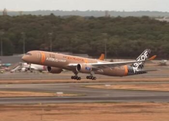 Airbus A350F freighter take-off
