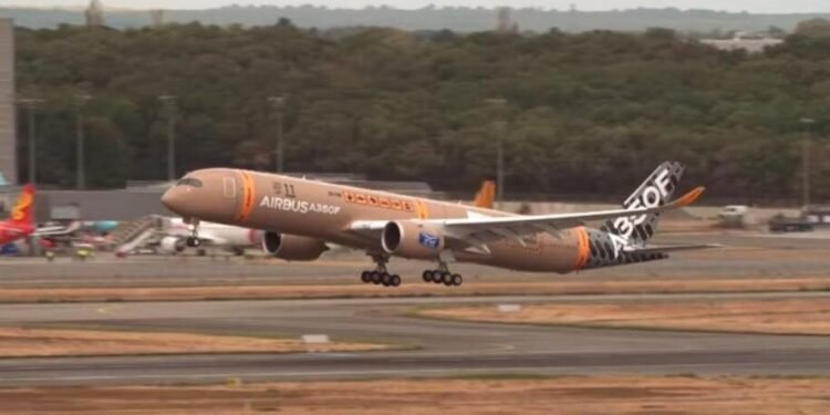 Airbus A350F freighter take-off