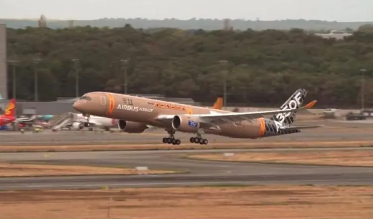 Airbus A350F freighter take-off