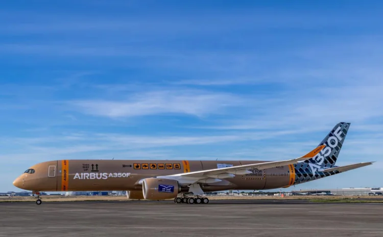 Airbus A350F takes to the skies in distinctive package-inspired livery
